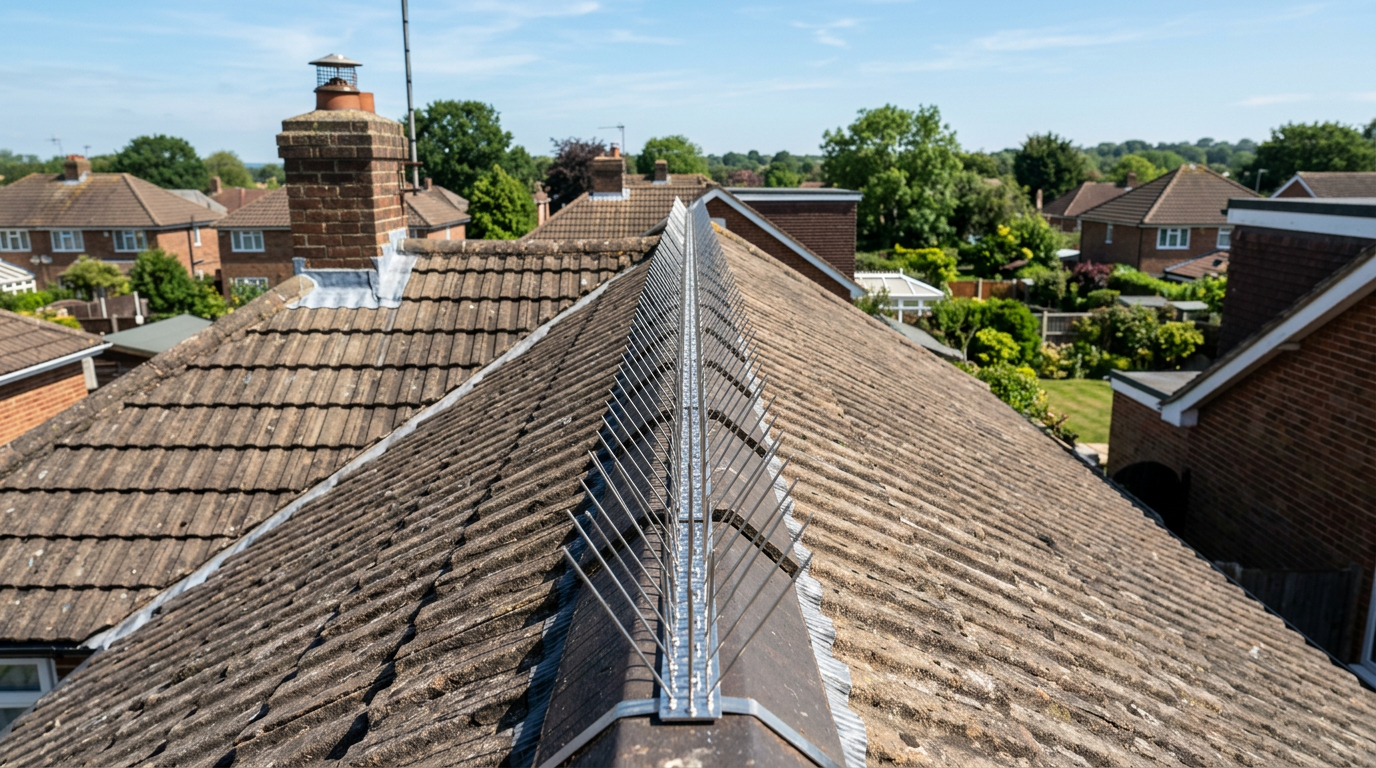 Professional Bird Spike Installation on Roof Ridge in Exeter and Devon