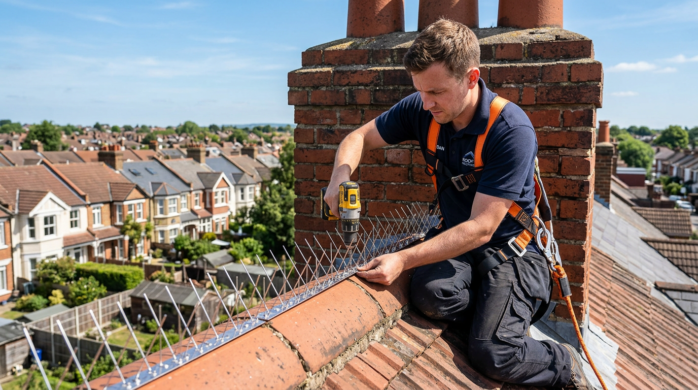 Bird Spike Installation on Roof - Stainless Steel Bird Proofing Devon